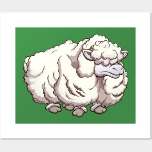 Hairy Cartoon Sheep Posters and Art